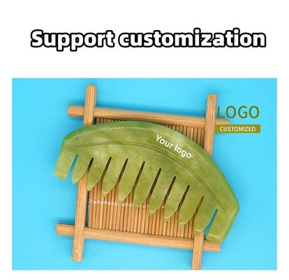 2024 Runde Form Natur Xiuyan Jade Gua Sha Kopfhaut Massage Kamm Kopf Haarpflege Massager Bagger Meridiane Bestseller Produkte