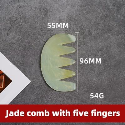 Akupunkturtherapie und Kopfhautmassage Natürlicher Jadehaarkamm mit Xiuyan Jade Gua Sha Werkzeugen