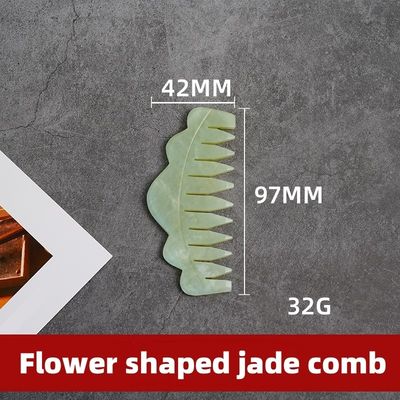 Akupunkturtherapie und Kopfhautmassage Natürlicher Jadehaarkamm mit Xiuyan Jade Gua Sha Werkzeugen