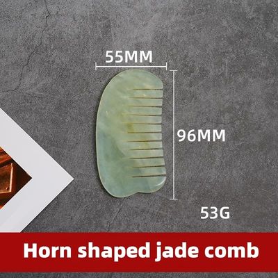 Akupunkturtherapie und Kopfhautmassage Natürlicher Jadehaarkamm mit Xiuyan Jade Gua Sha Werkzeugen