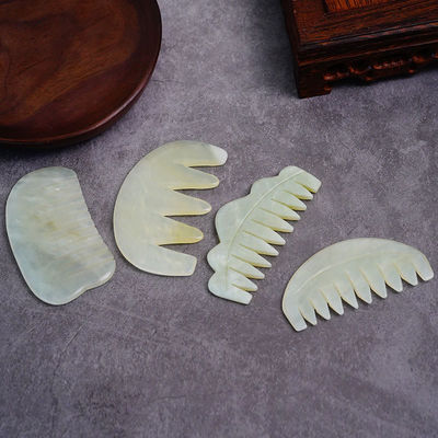 Multiple Form Natur Xiuyan Jade Gua Sha Kopfhaut Massage Kamm für Kopfmassage Ausrüstung