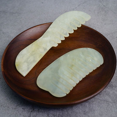 Multiple Form Natur Xiuyan Jade Gua Sha Kopfhaut Massage Kamm für Kopfmassage Ausrüstung