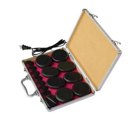 Schwarze Energie Stein Set Box Automatische Thermostatik Heißkompresse Massage Spa Vulkanische Heizung Relax Guasha Werkzeuge 16/18/20/22/28 Stück