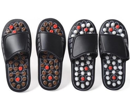 Massagegeräte kundenspezifisches Logo verfügbar Gesundheitsfürsorge Akupunktur Slipper Fußmassager Schuh mit natürlichen Kopfstein