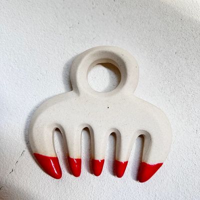 Gesichtsmassager Keramik Gua Sha Kopfhaut Massage Kamm für den Kopf Meridian Schmerzlinderung Haarbürste Meridian Massager Massagegeräte
