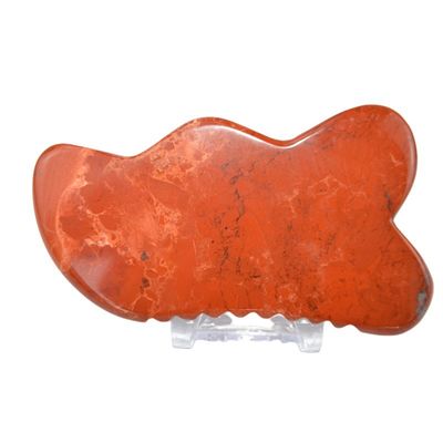 Personalisiertes Logo erhältlichd 2024 Rot Jaspisstein Gua Sha Schrauben Massagebrett für Anti-Aging und Muskelentspannung Vorteile