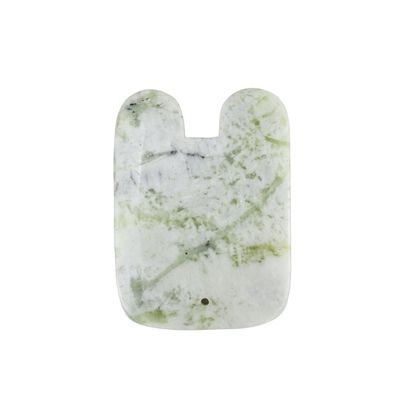 Gesichtsschönheitsmassage-Werkzeug 2024 U-Form Natur Xiuyan Jade Gua Sha Schraubbrett mit Muskelmassage-Funktion