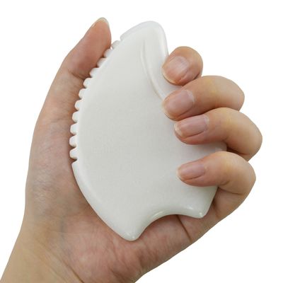 Hautpflege Schönheitssalon Werkzeug Natürliche Weiße Jade Stein Gua Sha Schablone für Körpermassage Therapie