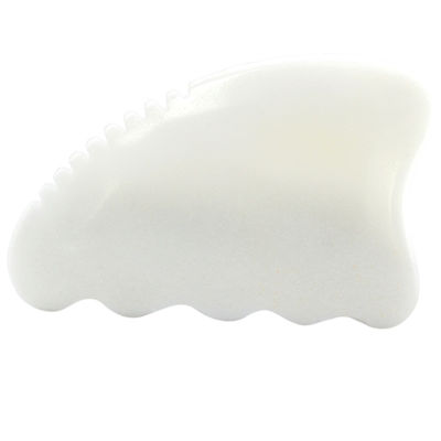 Personalisiertes Logo erhältlichd Weißer Jade Gua Sha Stein Gesichtsmassager für Anti-Aging Behandlung