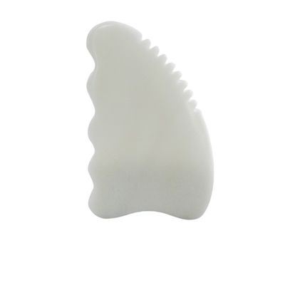 Personalisiertes Logo erhältlichd Weißer Jade Gua Sha Stein Gesichtsmassager für Anti-Aging Behandlung