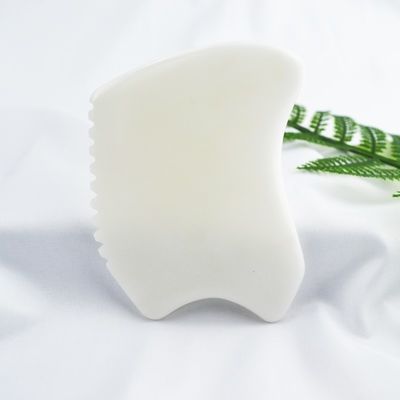 Körpermassager Neuer Stil Reiner natürlicher weißer Jade Gesichts Anti-Aging Gua Sha Board Edelstein Hautpflege Massage Jade Stein Guasha Tool