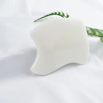 Körpermassager Neuer Stil Reiner natürlicher weißer Jade Gesichts Anti-Aging Gua Sha Board Edelstein Hautpflege Massage Jade Stein Guasha Tool