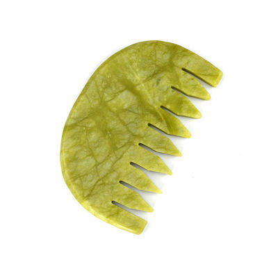Logo angepasstes Logo erhältlich reine natürliche Xiuyan Jade Stein Kamm Kopf Kopfhaut Guasha Massagetool Low MOQ Gua Sha Kamm