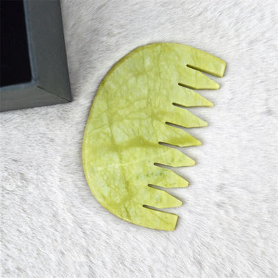 Logo angepasstes Logo erhältlich reine natürliche Xiuyan Jade Stein Kamm Kopf Kopfhaut Guasha Massagetool Low MOQ Gua Sha Kamm