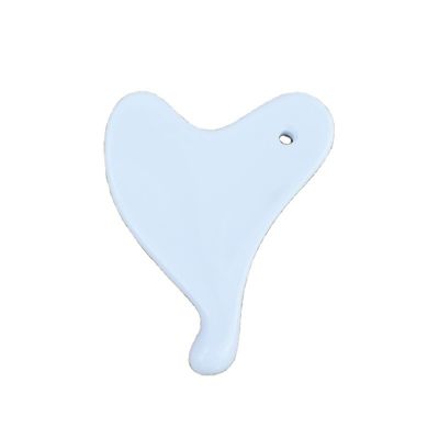 2024 Herzensform Mini Keramik Gua Sha Massagetool für Gesichtslifting und Faltenverminderung kundenspezifisches Logo erhältlich