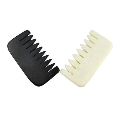 Logo angepasstes Logo verfügbard Schwarzer Bianstone Kopf Jade Gua Sha Stein Kamm für Hautmassager