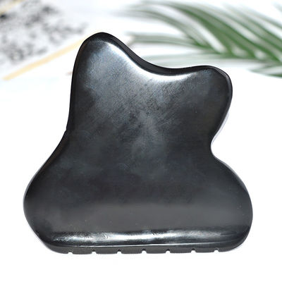 Scalp Massage Kopf Guasha Werkzeug Jade Gua Sha Stein mit Natur Schwarz Bianstone Gesicht Guasha Eigenschaften
