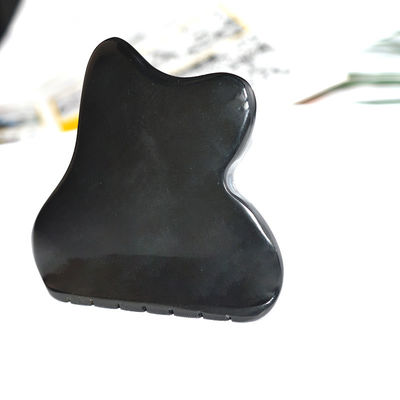 Scalp Massage Kopf Guasha Werkzeug Jade Gua Sha Stein mit Natur Schwarz Bianstone Gesicht Guasha Eigenschaften