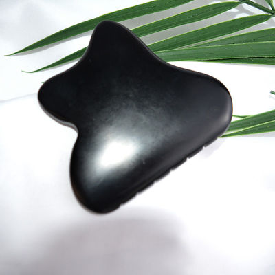 Scalp Massage Kopf Guasha Werkzeug Jade Gua Sha Stein mit Natur Schwarz Bianstone Gesicht Guasha Eigenschaften