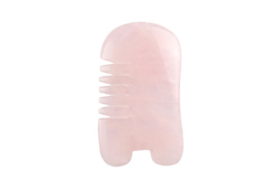 Rose Quarz Gua Sha Kamm Fischform Kopfpflegeprodukt für natürliche Kristallmassage