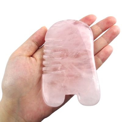 Rose Quarz Gua Sha Kamm Fischform Kopfpflegeprodukt für natürliche Kristallmassage