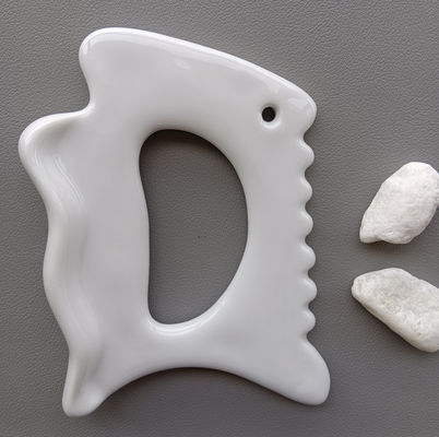 Keramik Gua Sha Gesichtswerkzeug Schraubbrett für beliebtes Design Weiß Ton Körper Guasha Massager