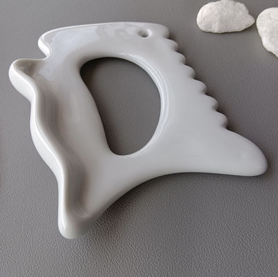 Keramik Gua Sha Gesichtswerkzeug Schraubbrett für beliebtes Design Weiß Ton Körper Guasha Massager