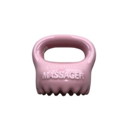 Körpermassage Ausrüstung Keramik Haushalts Rosa Farbe Gua Sha Kopfhaut Massagegerät mit Griff und Spa entspannen Schönheitsmassager
