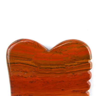 2024 Hot Natural Red Mookaite Jasper Gua Sha Massager Custom Logo Hautpflege Anti-Aging Heilende Steine Schrauben Massagetools
