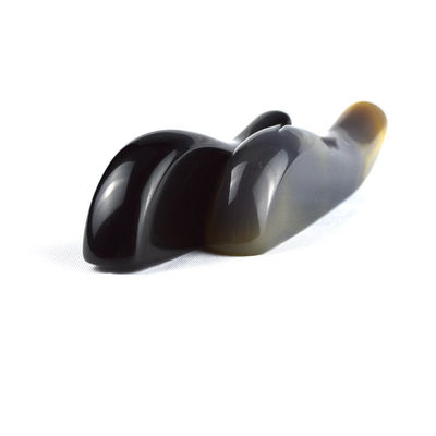 Schwarzer Naturstreifen Obsidian Gua Sha Stein für Körpermassage und Gesichtsschlankung professionelles Werkzeug