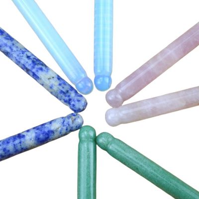 Massagegeräte Farbenfrohe natürliche Kristall Guasha Massage Stift Akupunktur Therapie Werkzeug für Körpergesundheitspflege Therapie Gua Sha Massage Stick