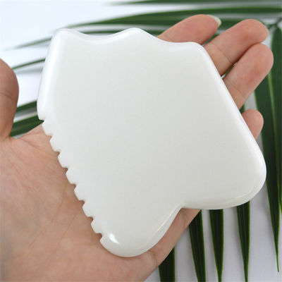 Weiße Jade Gesichts Guasha Haut Erneuerung Natur handgefertigte Heilung Jade Stein Gua Sha Schaben Massagetools für maßgeschneiderte Logo