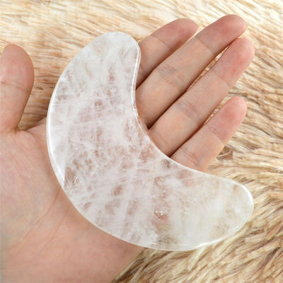 2024 Moon Shape Clear Quarz Gua Sha Scraping Massage Board Guasha Stone Gesichtsmassager für Körpergesundheit und Schönheitspflege