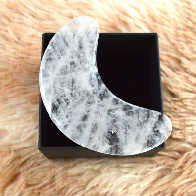 2024 Moon Shape Clear Quarz Gua Sha Scraping Massage Board Guasha Stone Gesichtsmassager für Körpergesundheit und Schönheitspflege