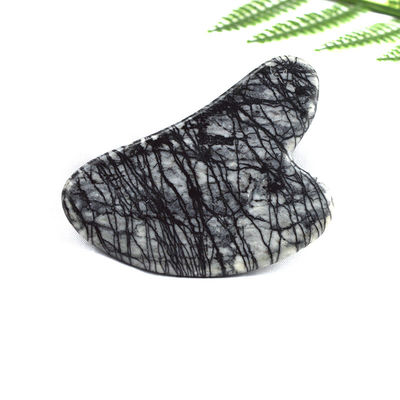 Ganzkörper-Lymphdrainage Herz-Form Picasso Jasper Gua Sha Schrauben Massagebrett Guasha Stein Gesichts-Körper-Massager