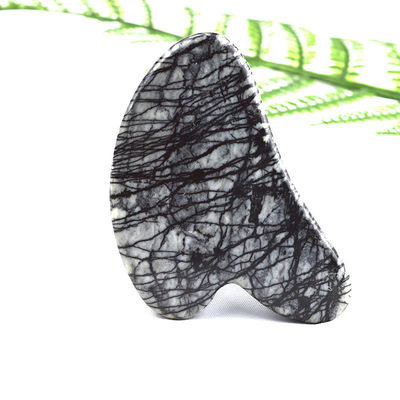 Ganzkörper-Lymphdrainage Herz-Form Picasso Jasper Gua Sha Schrauben Massagebrett Guasha Stein Gesichts-Körper-Massager
