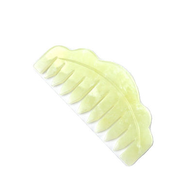 Natürliche Xiuyan Jade Gua Sha Schaben Massage Kamm für die Kopftherapie und Haar Kopfhaut Behandlung Werkzeug