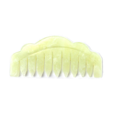 Natürliche Xiuyan Jade Gua Sha Schaben Massage Kamm für die Kopftherapie und Haar Kopfhaut Behandlung Werkzeug