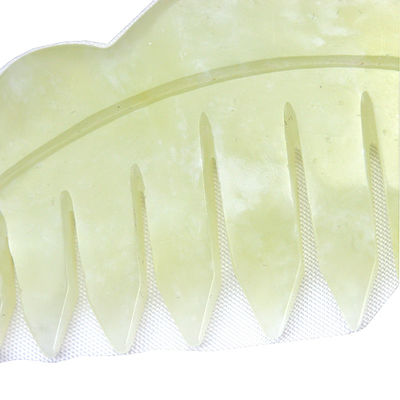 Natürliche Xiuyan Jade Gua Sha Schaben Massage Kamm für die Kopftherapie und Haar Kopfhaut Behandlung Werkzeug