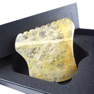 Personalisiertes Logo erhältlichd Gelber Zitrinstein Gua Sha Massager Gesichtsmittel Visage Avec Logo Jade Guasha Massagestein