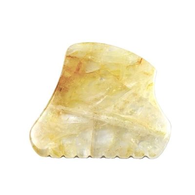 Personalisiertes Logo erhältlichd Gelber Zitrinstein Gua Sha Massager Gesichtsmittel Visage Avec Logo Jade Guasha Massagestein