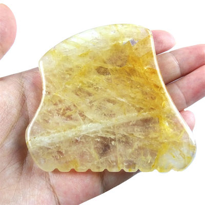 Personalisiertes Logo erhältlichd Gelber Zitrinstein Gua Sha Massager Gesichtsmittel Visage Avec Logo Jade Guasha Massagestein