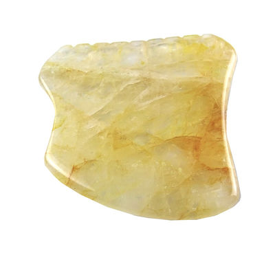 Körpermassagegeräte mit gelbem Zitrin Gua Sha Schablone und gelbem Kristall Guasha Stein
