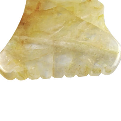 Körpermassagegeräte mit gelbem Zitrin Gua Sha Schablone und gelbem Kristall Guasha Stein