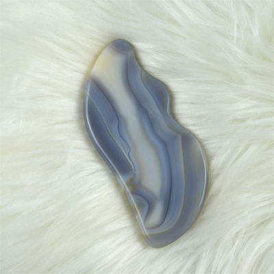Körpermassage Stein Weißer Achat Gua Sha Schablone zur Selbstpflege und Ganzkörperentspannung