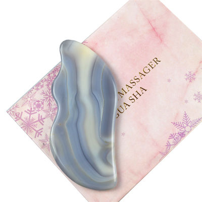 Körpermassage Stein Weißer Achat Gua Sha Schablone zur Selbstpflege und Ganzkörperentspannung