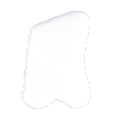 Personalisiertes Logo verfügbard Natürliche Weiße Jade Gua Sha Schablone für Gesichtsschönheit Körpermassage Stein Hautpflege Werkzeug