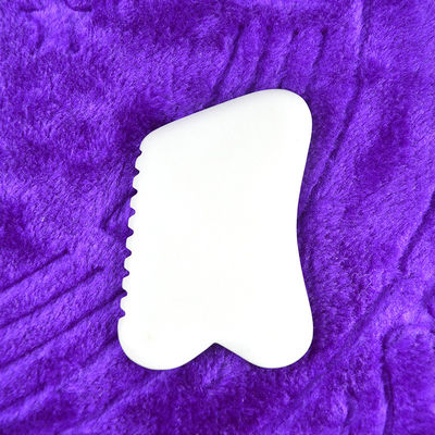 Personalisiertes Logo verfügbard Natürliche Weiße Jade Gua Sha Schablone für Gesichtsschönheit Körpermassage Stein Hautpflege Werkzeug
