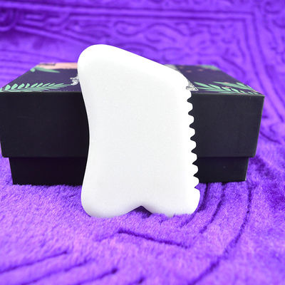Personalisiertes Logo verfügbard Natürliche Weiße Jade Gua Sha Schablone für Gesichtsschönheit Körpermassage Stein Hautpflege Werkzeug