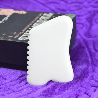 Personalisiertes Logo verfügbard Natürliche Weiße Jade Gua Sha Schablone für Gesichtsschönheit Körpermassage Stein Hautpflege Werkzeug
